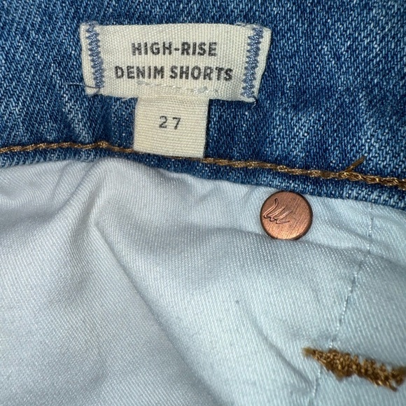 Womens Madewell Denim Jean Shorts High Rise Size 27 Distressed Frayed Raw Hem - Picture 5 of 6